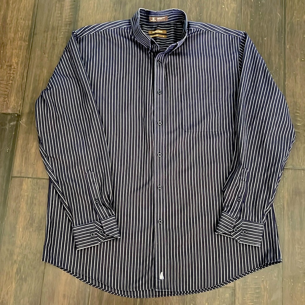 Nordstrom Traditional Fit Long Sleeve XL Stripe Shirt